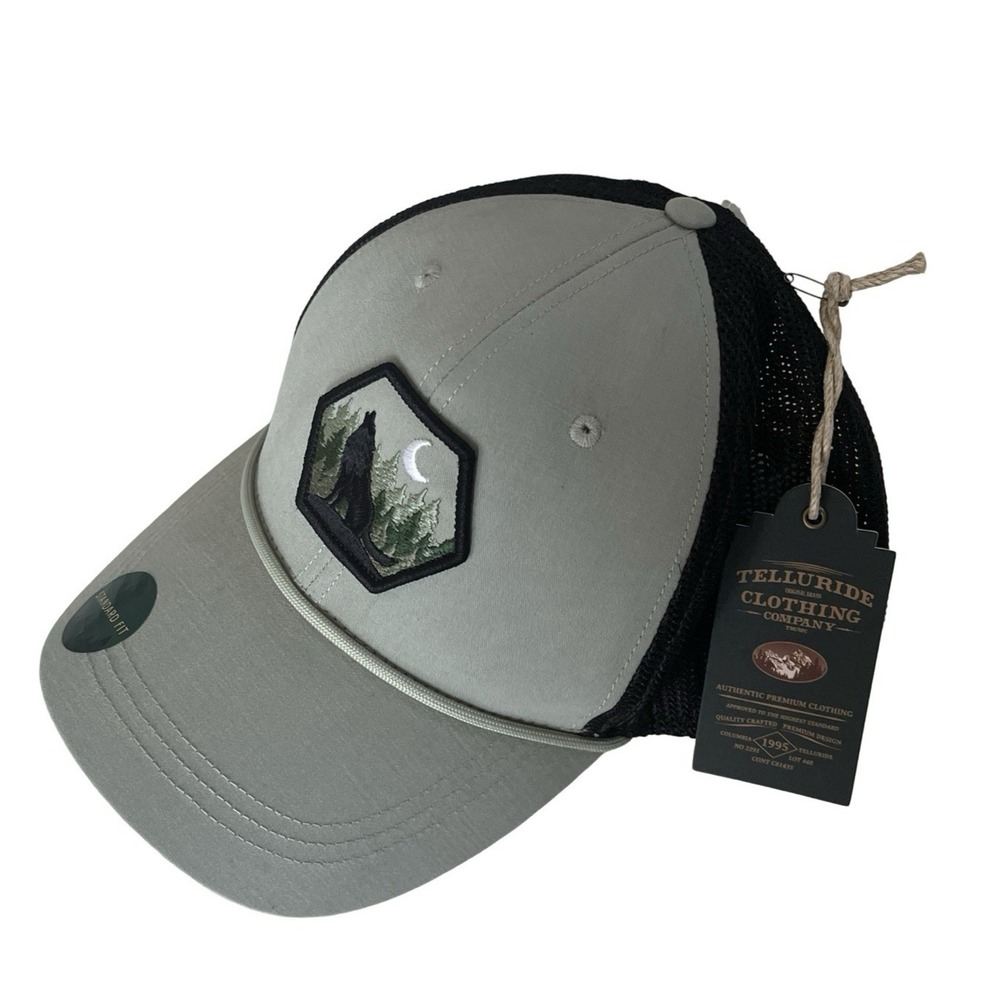 NWT Telluride Clothing Co Baseball Hat Cap Adjustable Wolf Mesh Black Green